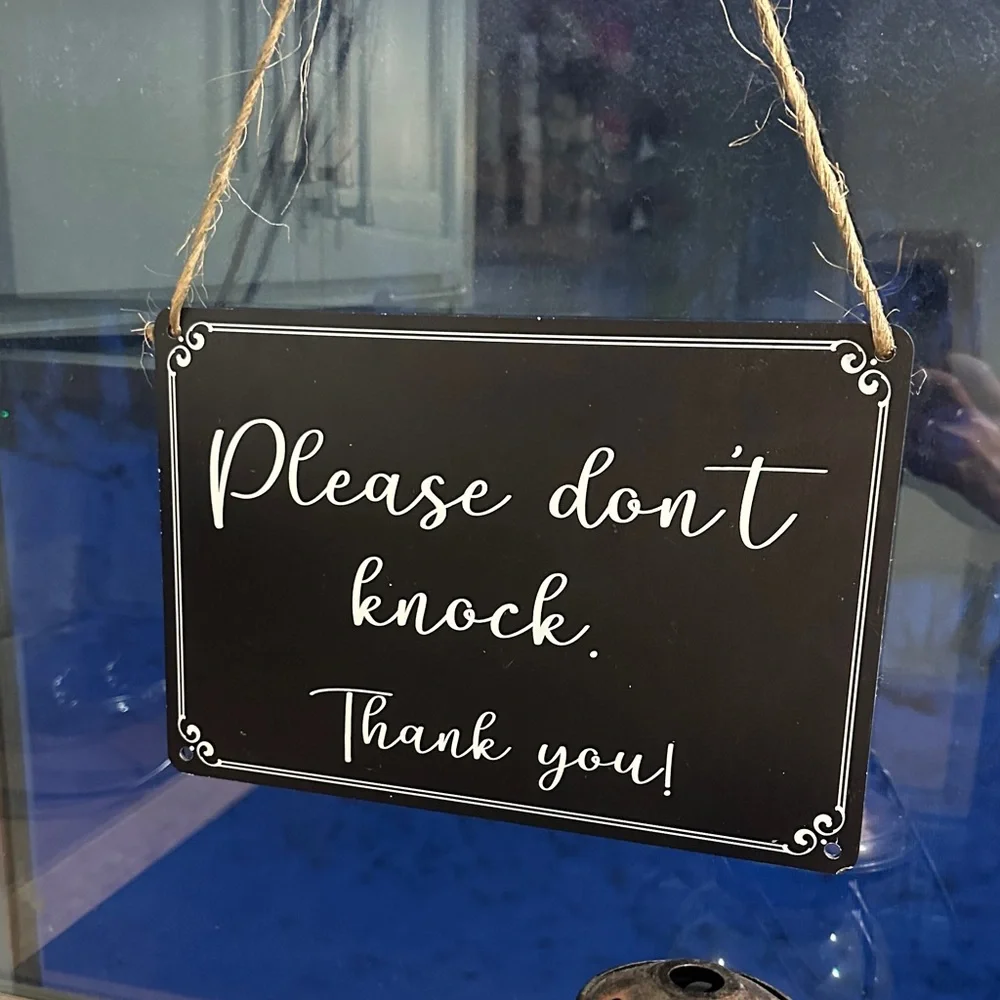 Black 'Please Don't Knock' Sign